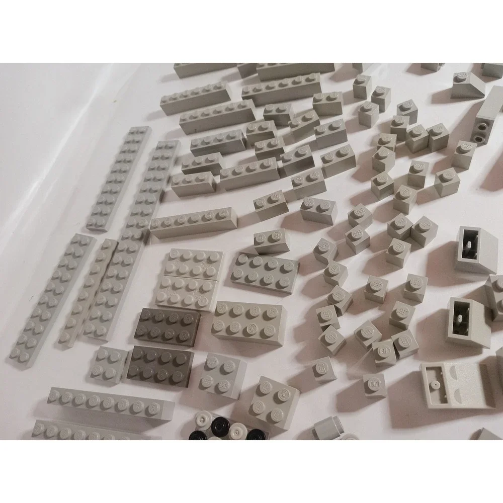 LEGO Miscellaneous lot over 100 Grey pieces all sizes some vintage